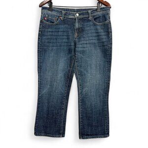 Seven7 Jeans Women 32 Blue Cropped Medium Wash Mid Rise Denim Cotton Casual